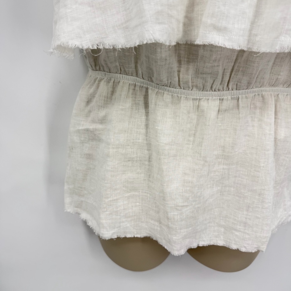 Reformation 100% Linen Layered Sleeveless Halter Style Top White Size L - Picture 5 of 10